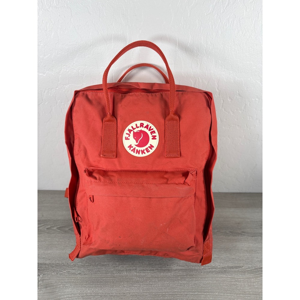 Fjallraven Kanken Classic Backpack Brick Rowan Red Orange Vinylon F School Bag